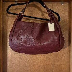 Furla Hope hobo bag wine color leather shoulder bag large